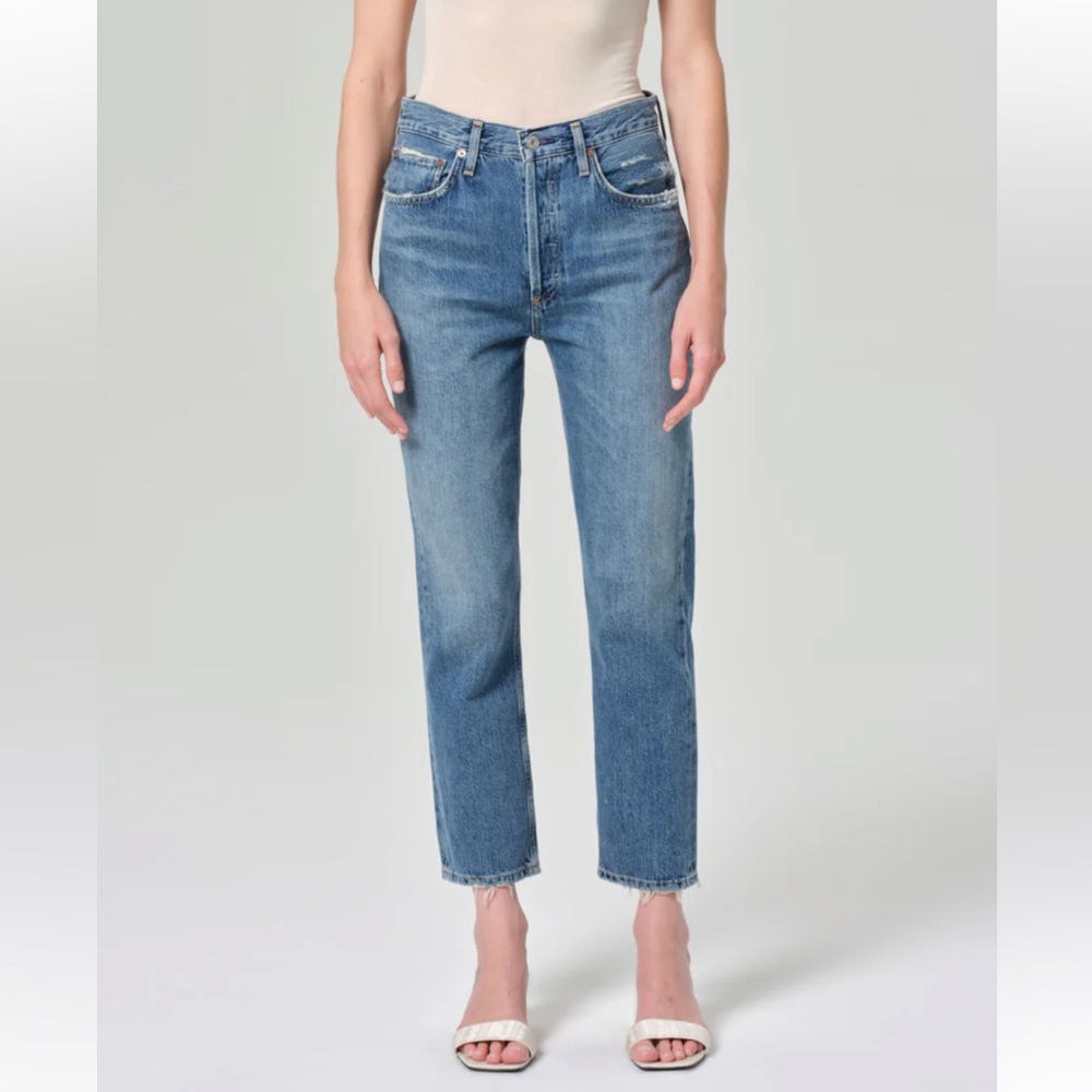 Agolde riley high rise straight crop